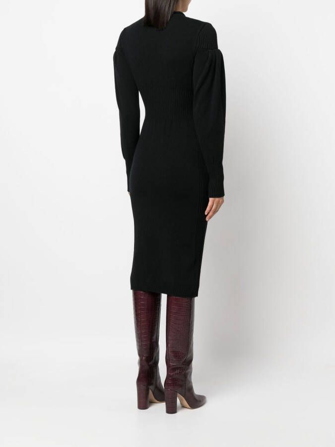 Philosophy Di Lorenzo Serafini Midi-jurk met lange mouwen Zwart