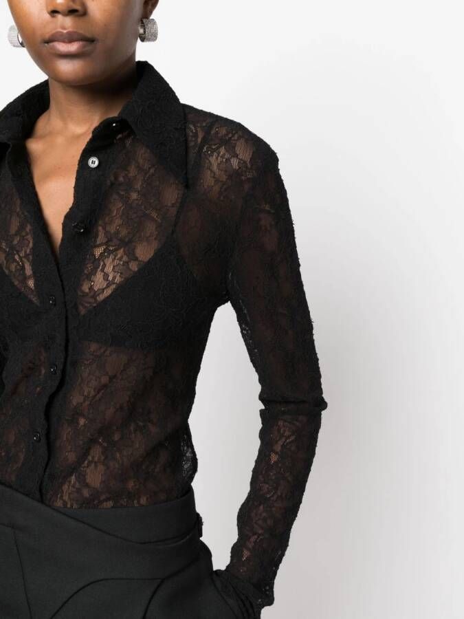 Philosophy Di Lorenzo Serafini Semi-doorzichtige blouse Zwart