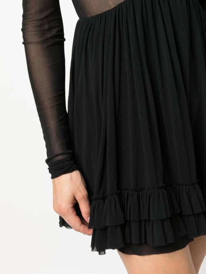 Philosophy Di Lorenzo Serafini Semi-doorzichtige mini-jurk Zwart