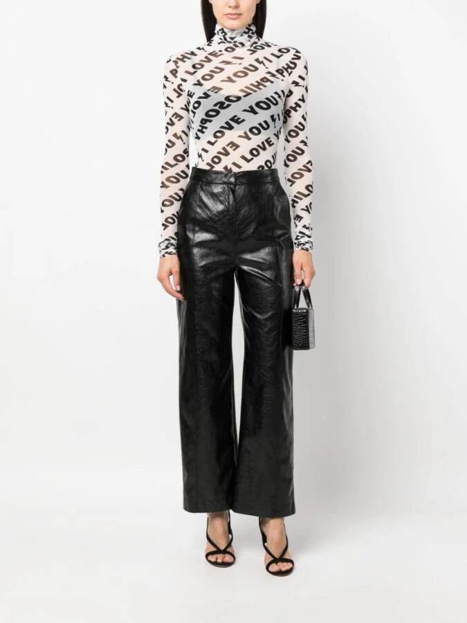 Philosophy Di Lorenzo Serafini Top met tekst Zwart