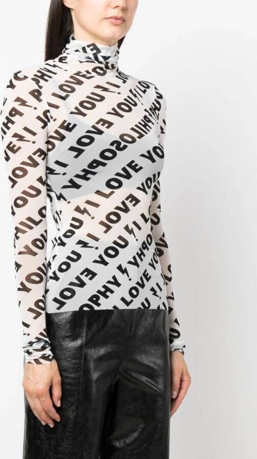 Philosophy Di Lorenzo Serafini Top met tekst Zwart