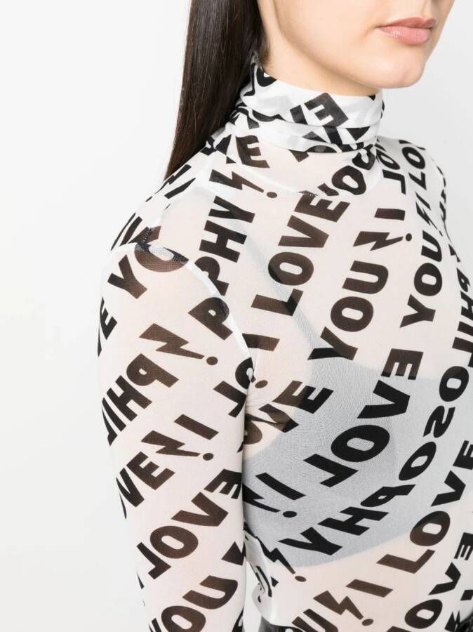 Philosophy Di Lorenzo Serafini Top met tekst Zwart