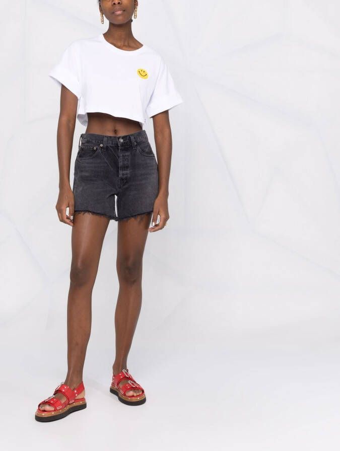 Philosophy Di Lorenzo Serafini x Smiley Company cropped T-shirt Wit