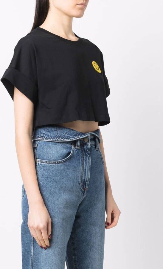 Philosophy Di Lorenzo Serafini x Smiley Company cropped T-shirt Zwart