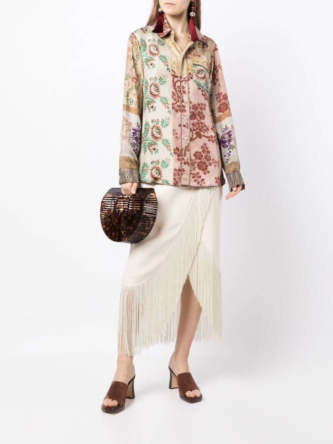 Pierre-Louis Mascia Blouse met bloemenprint Bruin