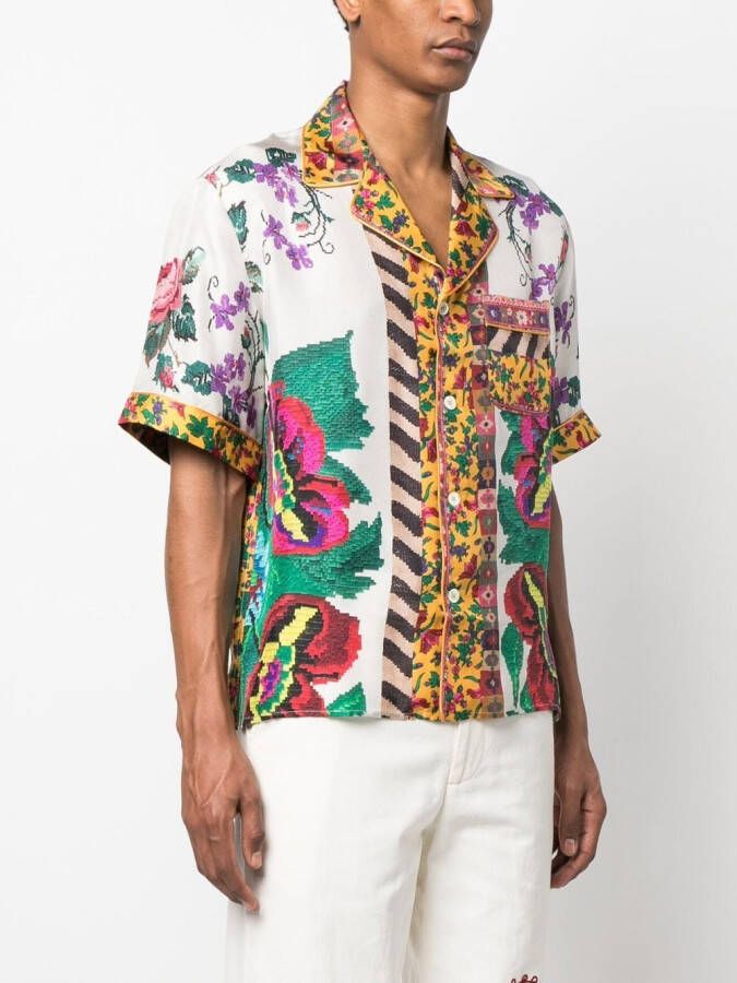 Pierre-Louis Mascia Shirt met bloemenprint Wit