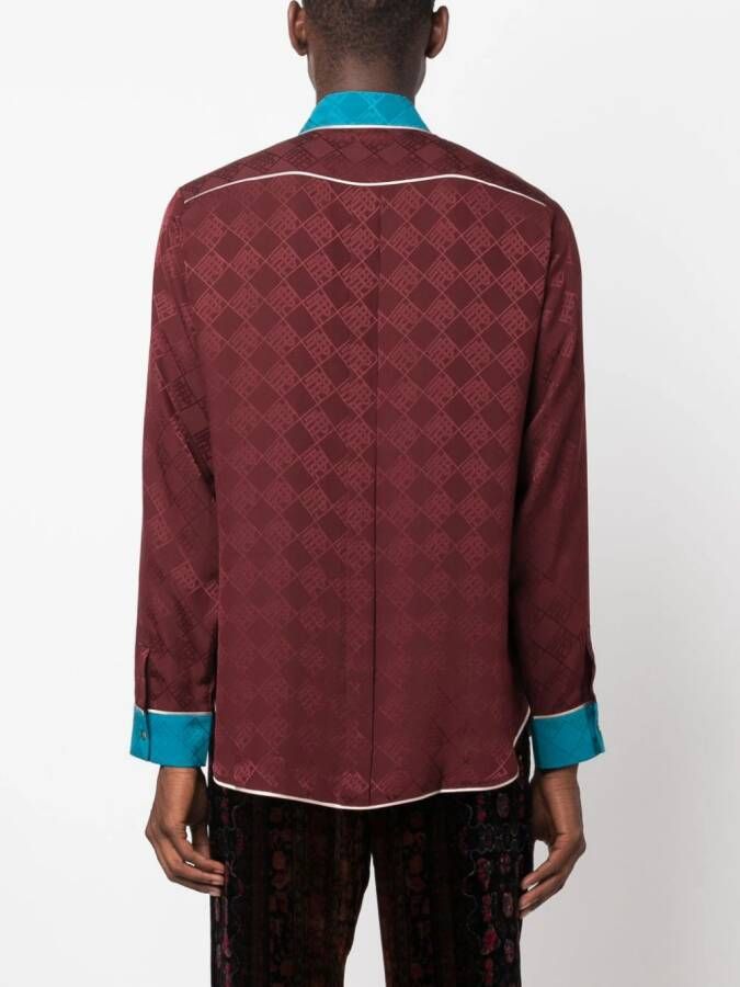 Pierre-Louis Mascia Zijden shirt met jacquard Rood
