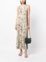 Pierre-Louis Mascia Midi-jurk met botanische print Beige - Thumbnail 2