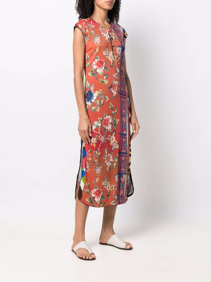 Pierre-Louis Mascia Midi-jurk met print Rood