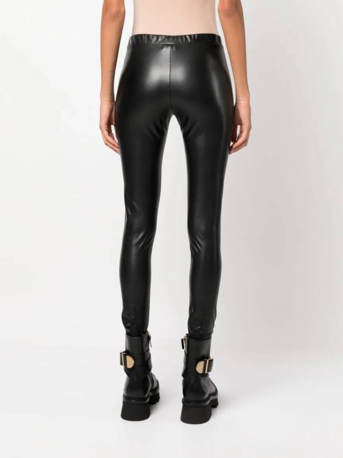PINKO Legging van imitatileer Zwart