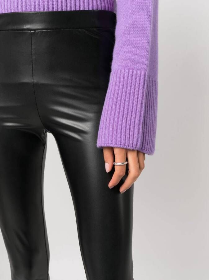 PINKO Legging van imitatileer Zwart