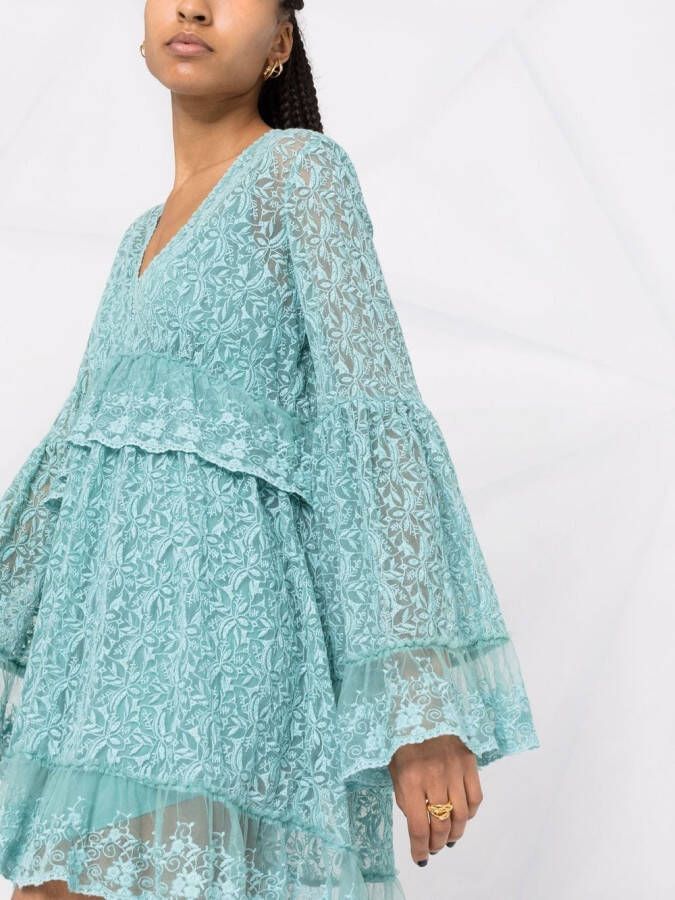 PINKO Babydoll jurk met kant Groen