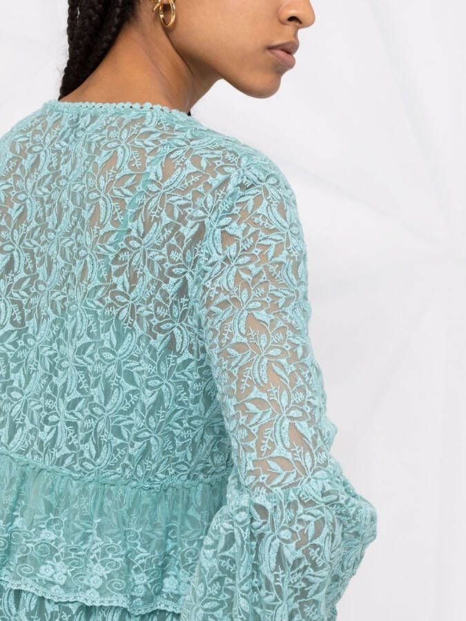 PINKO Babydoll jurk met kant Groen