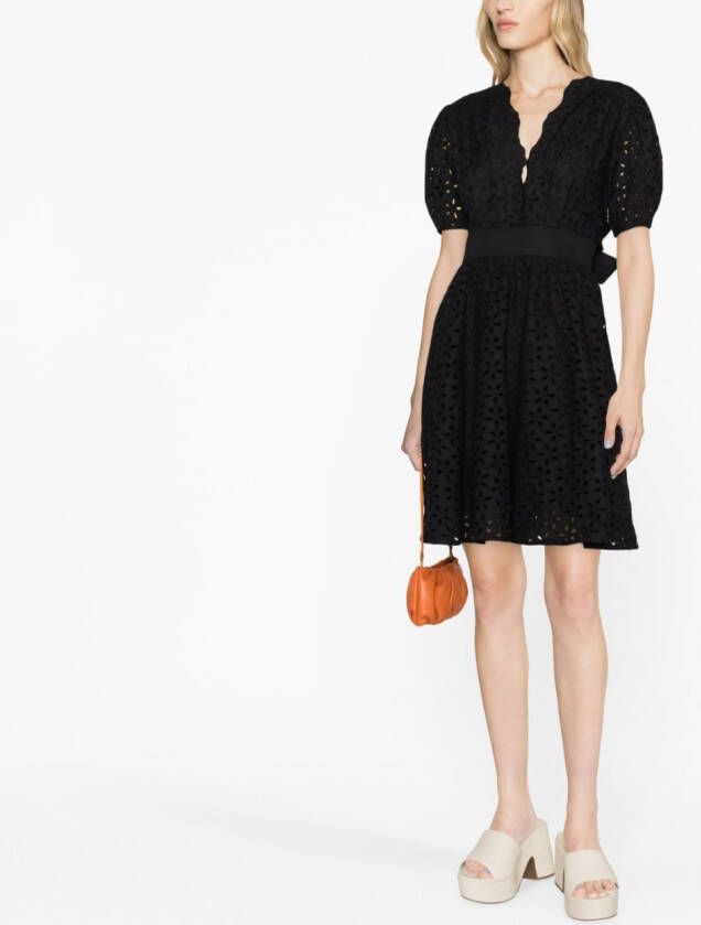 PINKO Broderie anglaise jurk Zwart