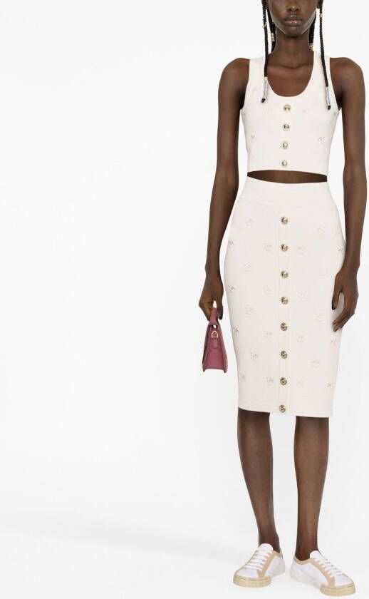 PINKO Top met knoopdetail Beige