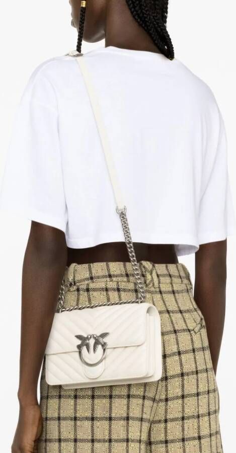 PINKO Love Click kleine crossbodytas Beige