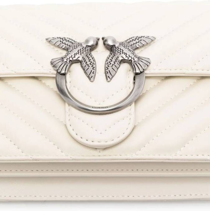 PINKO Love Click kleine crossbodytas Beige