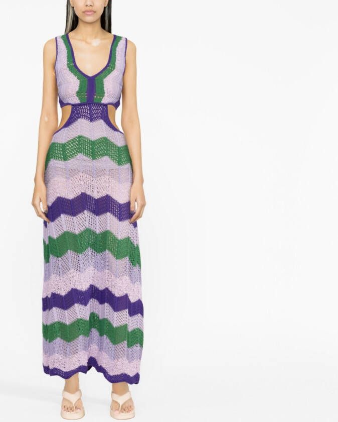 PINKO Ribgebreide midi-jurk Paars