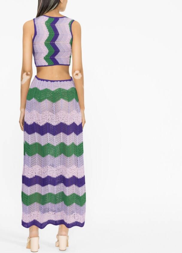 PINKO Ribgebreide midi-jurk Paars