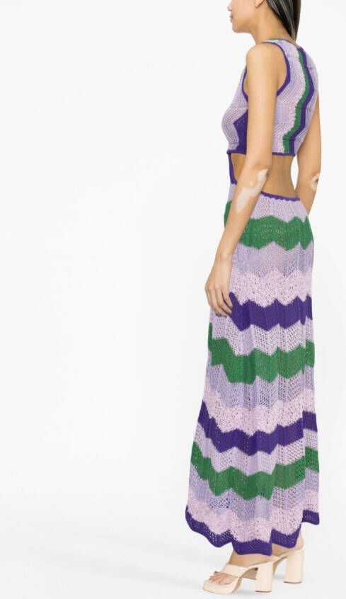 PINKO Ribgebreide midi-jurk Paars