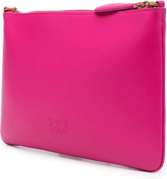 PINKO Classic leren clutch Roze