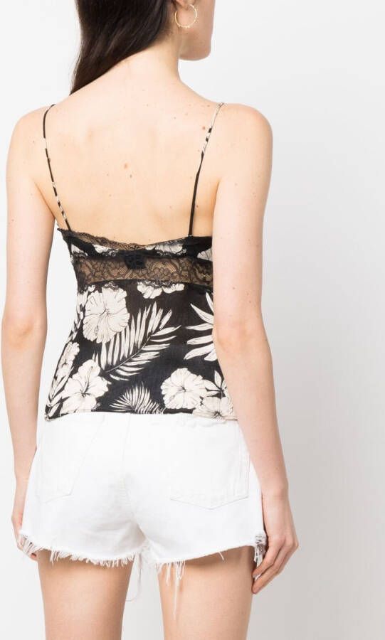 PINKO Tanktop met bloemenprint Zwart
