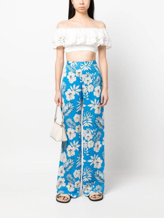 PINKO Broek met bloemenprint Blauw