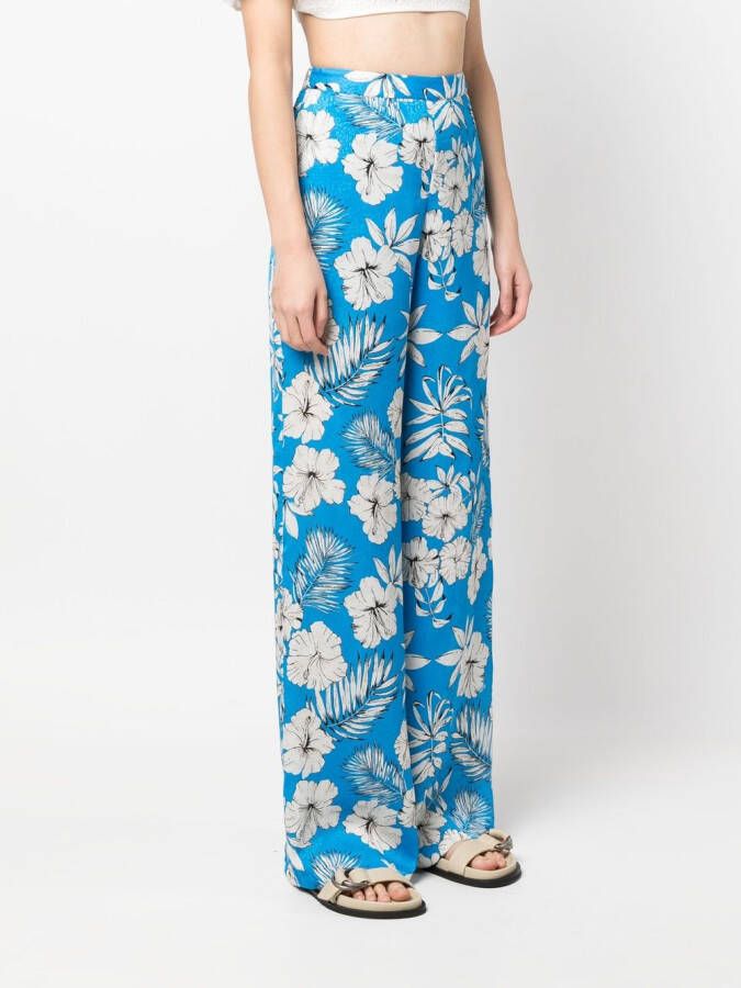 PINKO Broek met bloemenprint Blauw