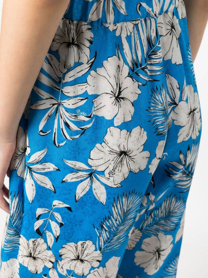 PINKO Broek met bloemenprint Blauw