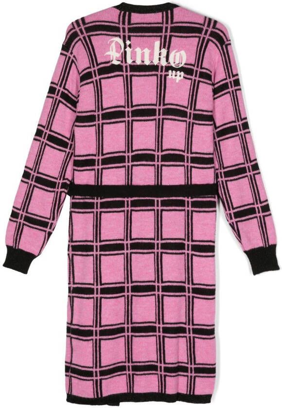 Pinko Kids Geruit vest Roze