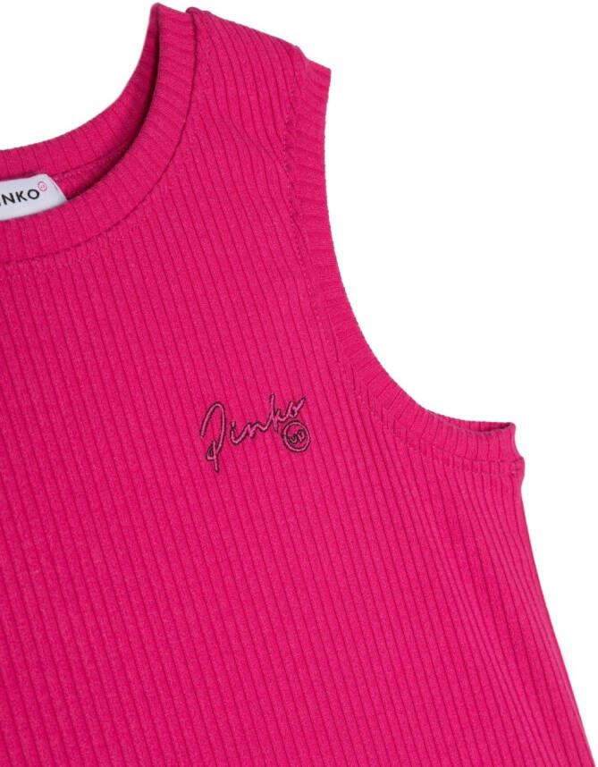 Pinko Kids Tanktop met geborduurd logo Roze