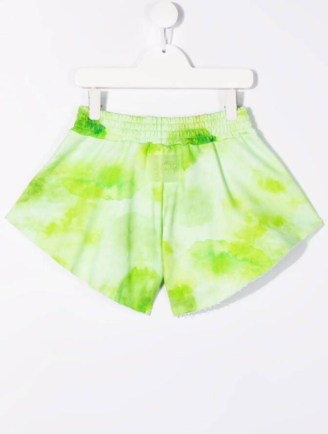 Pinko Kids Shorts met tie-dye print Groen