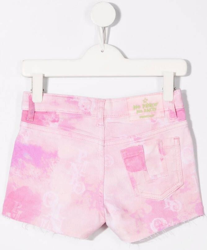Pinko Kids Shorts met tie-dye print Roze