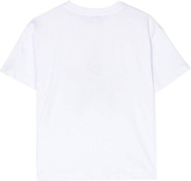 Pinko Kids T-shirt met logo van pailletten Wit