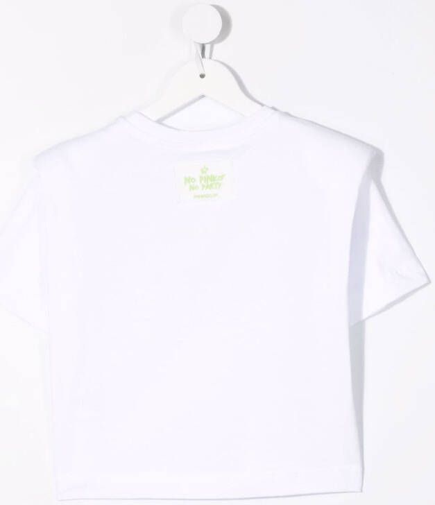 Pinko Kids T-shirt met logo van stras Wit