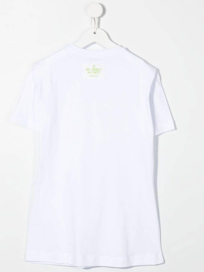 Pinko Kids T-shirtjurk met logoprint Wit