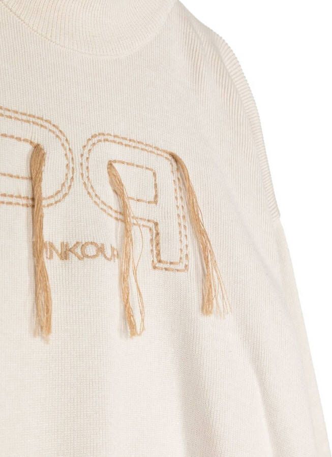 Pinko Kids Trui met geborduurd logo Beige