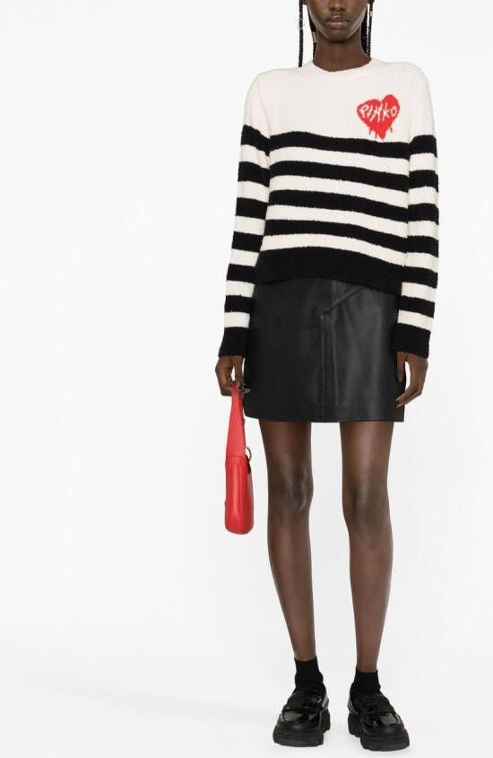 PINKO Leren mini-rok Zwart