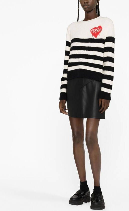 PINKO Leren mini-rok Zwart