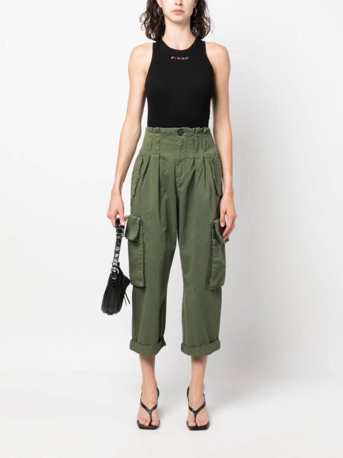 PINKO Tanktop met logo-reliëf Zwart