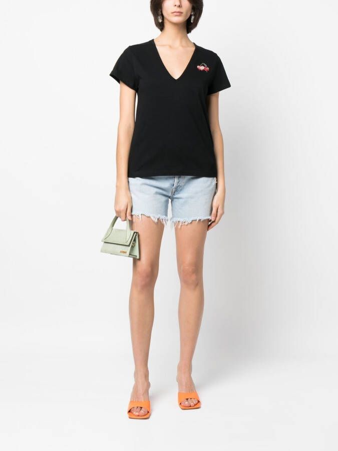 PINKO T-shirt met geborduurd logo Zwart