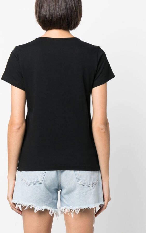PINKO T-shirt met geborduurd logo Zwart