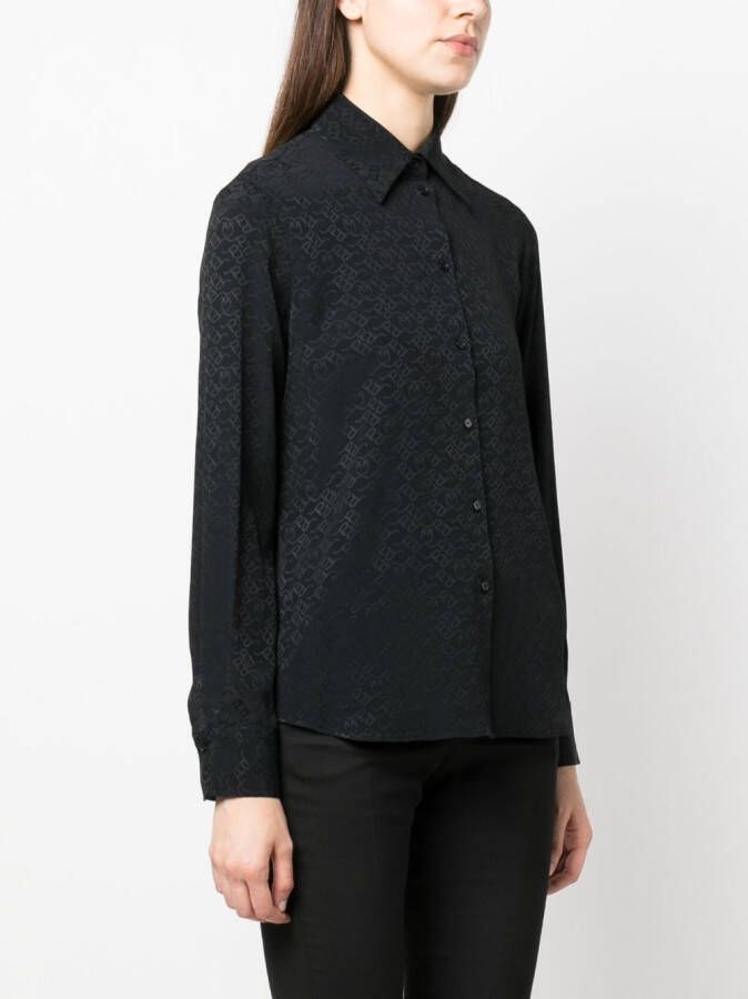 PINKO Blouse met logo jacquard Zwart