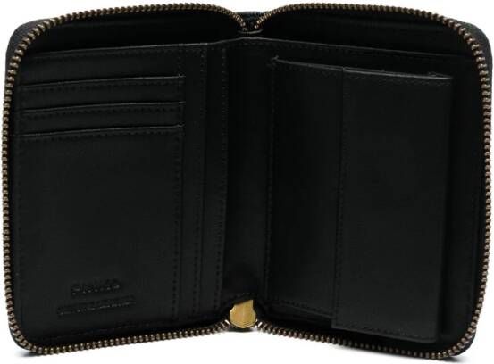 PINKO logo-plaque quilted leather wallet Zwart