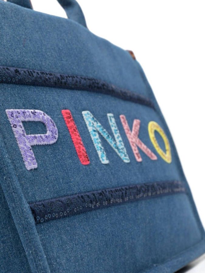 PINKO Shopper met pailletten Blauw