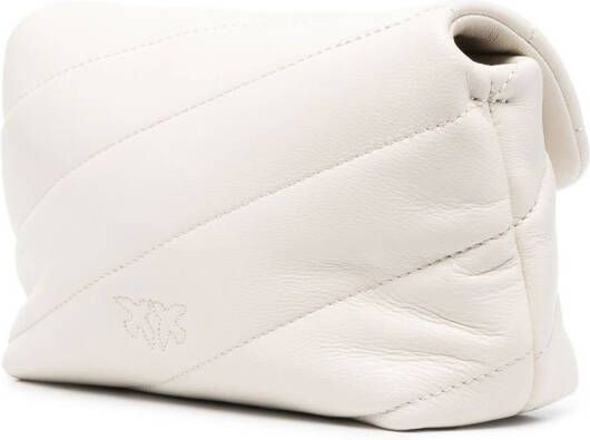 PINKO Love Baby Puff leren crossbodytas Wit