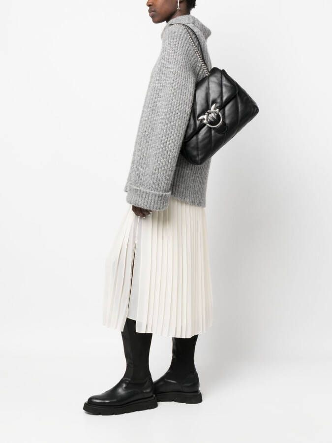 PINKO Love Baby Puff leren crossbodytas Zwart