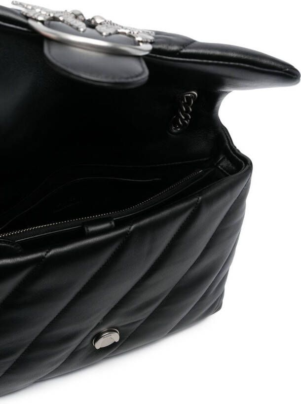 PINKO Love Baby Puff leren crossbodytas Zwart
