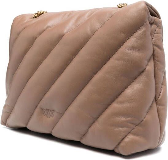 PINKO Love Big Puff leather shoulder bag Beige