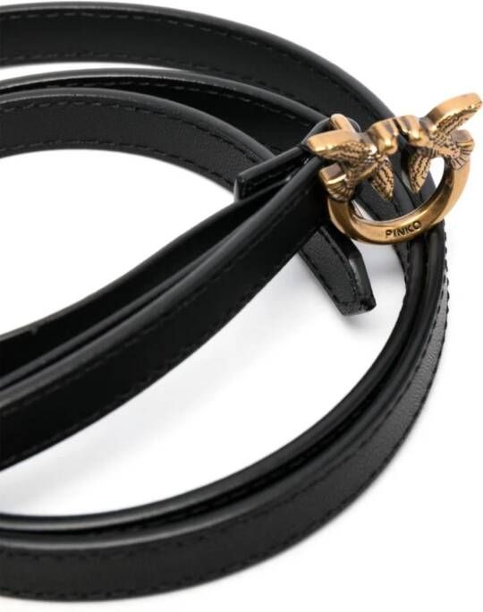 PINKO Love Birds leren riem Zwart